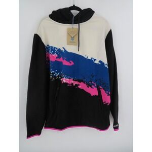 Chubbies The Retro Splash Low Pile Hoodie Fleece Black Blue Pink Size L